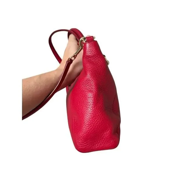 Coach Madison Prairie Red Pebbled Leather Satchel Bag Purse - Picture 13 of 14